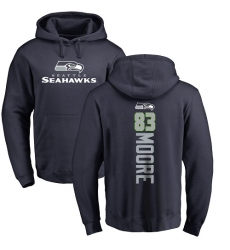 NFL Nike Seattle Seahawks #83 David Moore Navy Blue Backer Pullover Hoodie