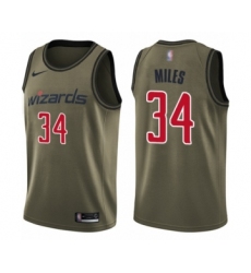 Youth Washington Wizards #34 C.J. Miles Swingman Green Salute to Service Basketball Jersey
