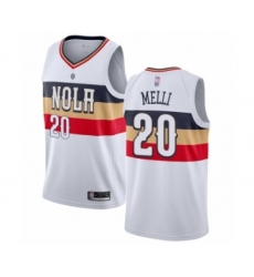 Men's New Orleans Pelicans #20 Nicolo Melli White Swingman Jersey - Earned Edition