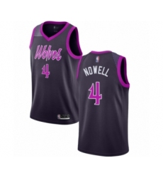 Men's Minnesota Timberwolves #4 Jaylen Nowell Authentic Purple Basketball Jersey - City Edition