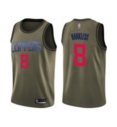 Men's Los Angeles Clippers #8 Moe Harkless Swingman Green Salute to Service Basketball Jersey