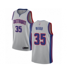 Youth Detroit Pistons #35 Christian Wood Swingman Silver Basketball Jersey Statement Edition
