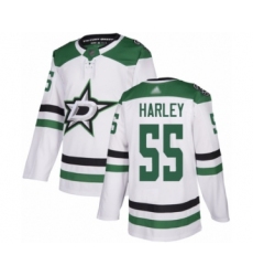 Men's Dallas Stars #55 Thomas Harley Authentic White Away Hockey Jersey