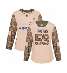 Women's Washington Capitals #59 Aliaksei Protas Authentic Camo Veterans Day Practice Hockey Jersey