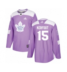 Youth Toronto Maple Leafs #15 Alexander Kerfoot Authentic Purple Fights Cancer Practice Hockey Jersey
