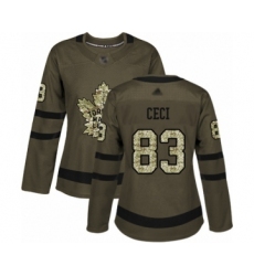 Women's Toronto Maple Leafs #83 Cody Ceci Authentic Green Salute to Service Hockey Jersey