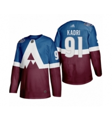 Women's Colorado Avalanche #91 Nazem Kadri Authentic Burgundy Blue 2020 Stadium Series Hockey Jersey