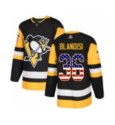 Youth Pittsburgh Penguins #36 Joseph Blandisi Authentic Black USA Flag Fashion Hockey Jersey