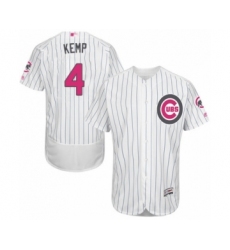 Men's Chicago Cubs #4 Tony Kemp Authentic White 2016 Mother's Day Fashion Flex Base Baseball Player Jersey