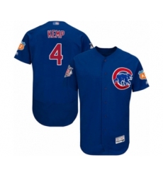 Men's Chicago Cubs #4 Tony Kemp Royal Blue Alternate Flex Base Authentic Collection Baseball Player Jersey