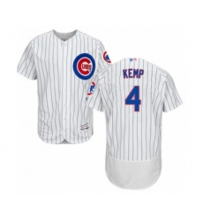 Men's Chicago Cubs #4 Tony Kemp White Home Flex Base Authentic Collection Baseball Player Jersey