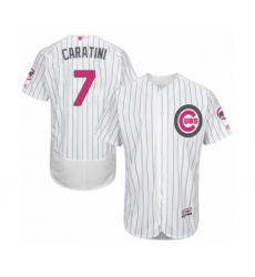 Men's Chicago Cubs #7 Victor Caratini Authentic White 2016 Mother's Day Fashion Flex Base Baseball Player Jersey