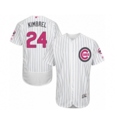 Men's Chicago Cubs #24 Craig Kimbrel Authentic White 2016 Mother's Day Fashion Flex Base Baseball Player Jersey