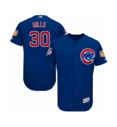 Men's Chicago Cubs #30 Alec Mills Royal Blue Alternate Flex Base Authentic Collection Baseball Player Jersey