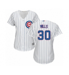 Women's Chicago Cubs #30 Alec Mills Authentic White Home Cool Base Baseball Player Jersey