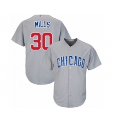 Youth Chicago Cubs #30 Alec Mills Authentic Grey Road Cool Base Baseball Player Jersey