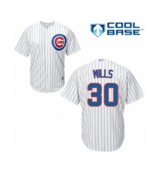 Youth Chicago Cubs #30 Alec Mills Authentic White Home Cool Base Baseball Player Jersey