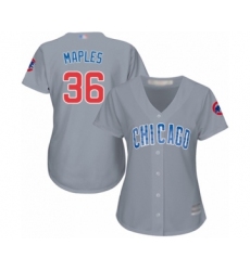 Women's Chicago Cubs #36 Dillon Maples Authentic Grey Road Cool Base Baseball Player Jersey