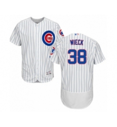 Men's Chicago Cubs #38 Brad Wieck White Home Flex Base Authentic Collection Baseball Player Jersey