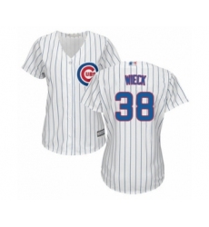 Women's Chicago Cubs #38 Brad Wieck Authentic White Home Cool Base Baseball Player Jersey
