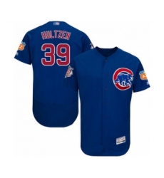 Men's Chicago Cubs #39 Danny Hultzen Royal Blue Alternate Flex Base Authentic Collection Baseball Player Jersey