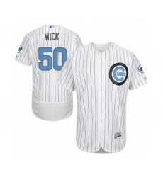 Men's Chicago Cubs #50 Rowan Wick Authentic White 2016 Father's Day Fashion Flex Base Baseball Player Jersey