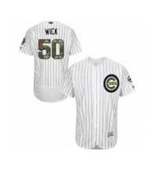 Men's Chicago Cubs #50 Rowan Wick Authentic White 2016 Memorial Day Fashion Flex Base Baseball Player Jersey