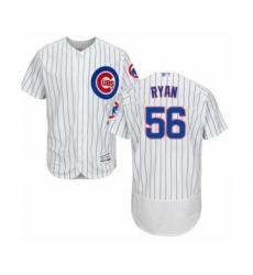 Men's Chicago Cubs #56 Kyle Ryan White Home Flex Base Authentic Collection Baseball Player Jersey