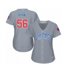Women's Chicago Cubs #56 Kyle Ryan Authentic Grey Road Cool Base Baseball Player Jersey