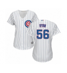 Women's Chicago Cubs #56 Kyle Ryan Authentic White Home Cool Base Baseball Player Jersey
