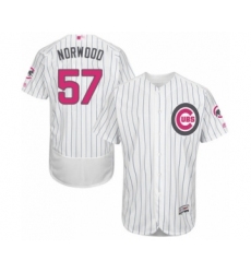 Men's Chicago Cubs #57 James Norwood Authentic White 2016 Mother's Day Fashion Flex Base Baseball Player Jersey
