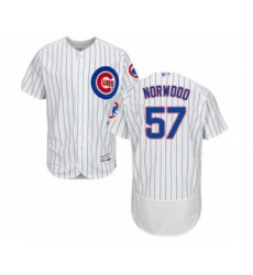 Men's Chicago Cubs #57 James Norwood White Home Flex Base Authentic Collection Baseball Player Jersey
