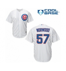Youth Chicago Cubs #57 James Norwood Authentic White Home Cool Base Baseball Player Jersey
