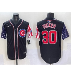 Men's Chicago Cubs #30 Kyle Tucker Black 2025 Independence Day Vapor Premier Limited Stitched Baseball Jersey