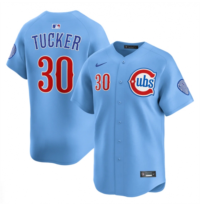 Men's Chicago Cubs #30 Kyle Tucker Blue 2024-25 2nd Alternate Limited Stitched Baseball Jersey