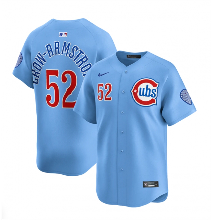 Men's Chicago Cubs #52 Pete Crow-Armstrong 2024-25 Blue 2nd Alternate Limited Stitched Baseball Jersey