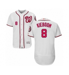 Men's Washington Nationals #8 Carter Kieboom White Home Flex Base Authentic Collection Baseball Player Jersey