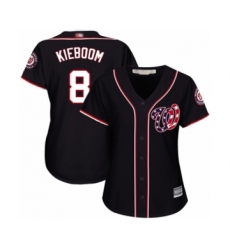 Women's Washington Nationals #8 Carter Kieboom Authentic Navy Blue Alternate 2 Cool Base Baseball Player Jersey