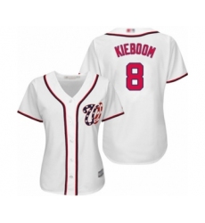 Women's Washington Nationals #8 Carter Kieboom Authentic White Home Cool Base Baseball Player Jersey
