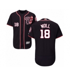 Men's Washington Nationals #18 Jake Noll Navy Blue Alternate Flex Base Authentic Collection Baseball Player Jersey