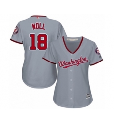 Women's Washington Nationals #18 Jake Noll Authentic Grey Road Cool Base Baseball Player Jersey