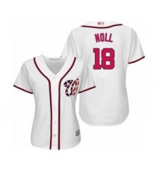 Women's Washington Nationals #18 Jake Noll Authentic White Home Cool Base Baseball Player Jersey