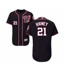 Men's Washington Nationals #21 Tanner Rainey Navy Blue Alternate Flex Base Authentic Collection Baseball Player Jersey