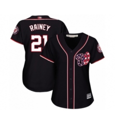 Women's Washington Nationals #21 Tanner Rainey Authentic Navy Blue Alternate 2 Cool Base Baseball Player Jersey