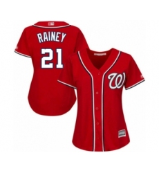 Women's Washington Nationals #21 Tanner Rainey Authentic Red Alternate 1 Cool Base Baseball Player Jersey