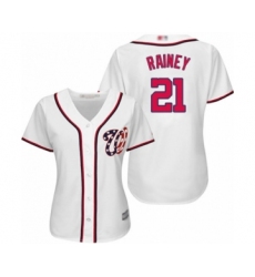 Women's Washington Nationals #21 Tanner Rainey Authentic White Home Cool Base Baseball Player Jersey