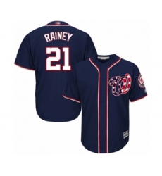 Youth Washington Nationals #21 Tanner Rainey Authentic Navy Blue Alternate 2 Cool Base Baseball Player Jersey
