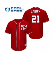 Youth Washington Nationals #21 Tanner Rainey Authentic Red Alternate 1 Cool Base Baseball Player Jersey