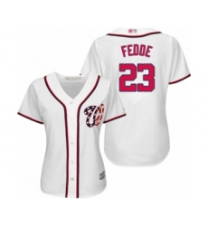 Women's Washington Nationals #23 Erick Fedde Authentic White Home Cool Base Baseball Player Jersey
