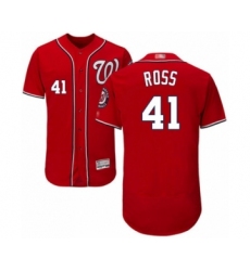 Men's Washington Nationals #41 Joe Ross Red Alternate Flex Base Authentic Collection Baseball Player Jersey